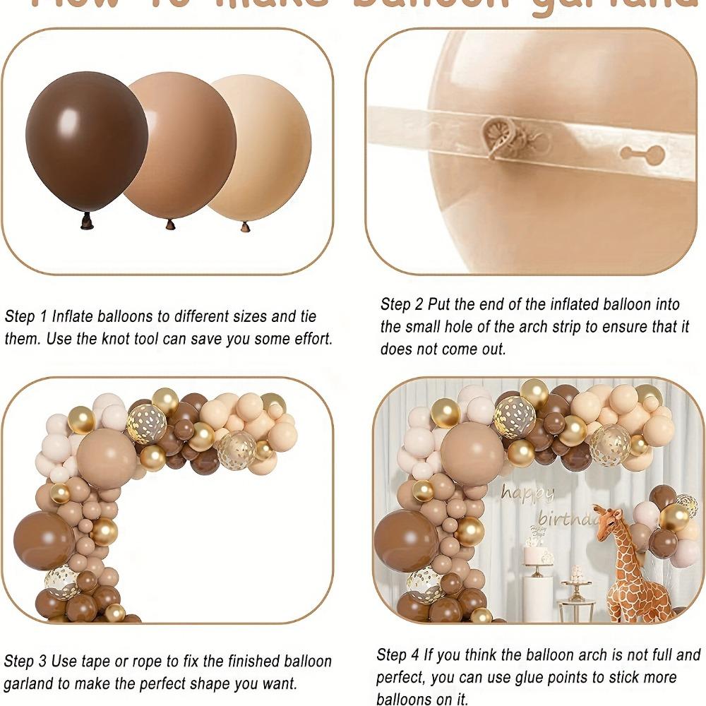 113PCS Brown Coffee Theme Birthday Balloon Garland Arch Set Suitable for Wedding Anniversary, Birthday Party Room Decoration