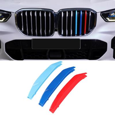 3pcs Car Front Grille Trim Strips For BMW G05 X5 Series  M Performance 3D M Stickers Sport M Styling External Decoration