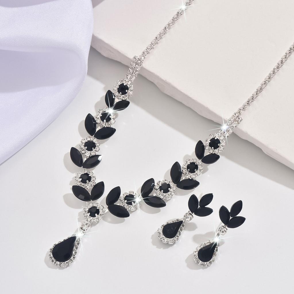 Evening Party Necklace High-Quality Wedding Jewelry Set Earrings And Necklace Set Adjustable Rhinestone Necklace Set For Evening