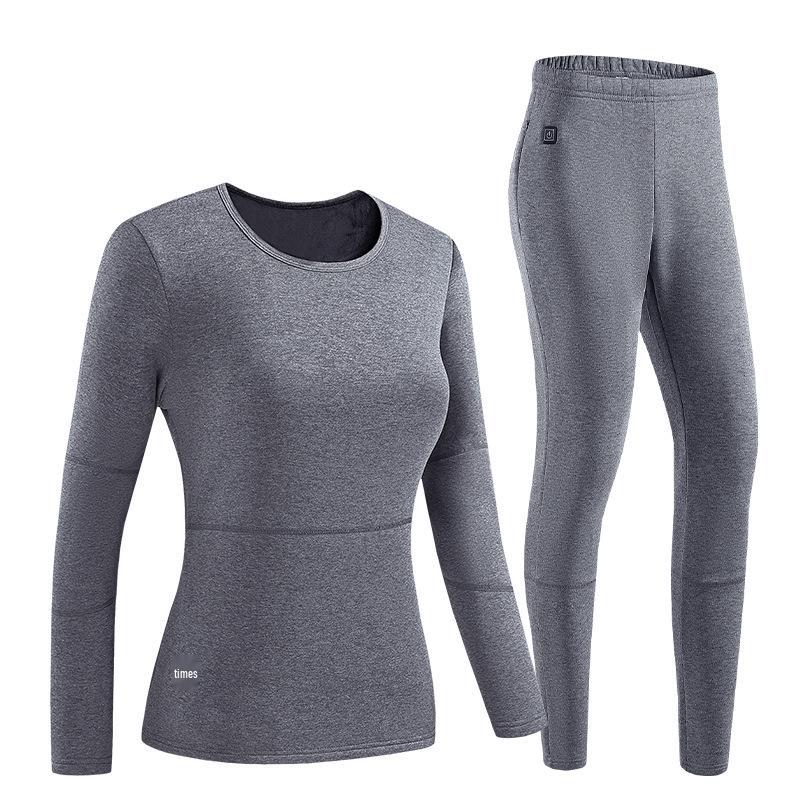 Smart 28-Zone Graphene Heated Thermal Underwear Set for Women and Men - Rechargeable Full Body Heating Pants