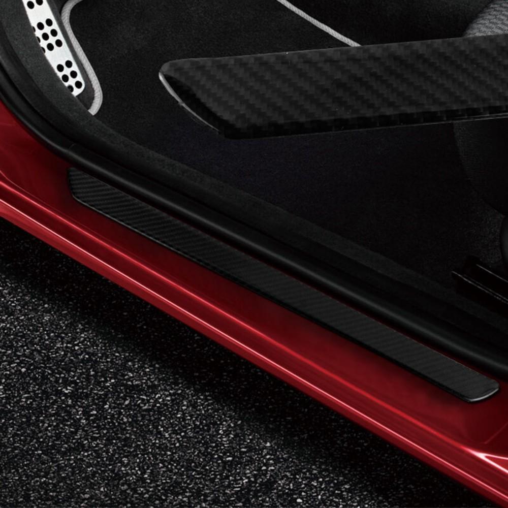 2pcs Universal Door Sill Cover Car Scuff Plate Panel Step Protector Guard Real Carbon Fiber 60 Cm