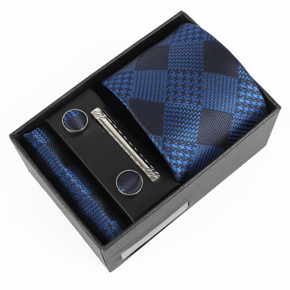 Men's Luxury Jacquard Embroidered Tie Gift Set with Custom Logo.