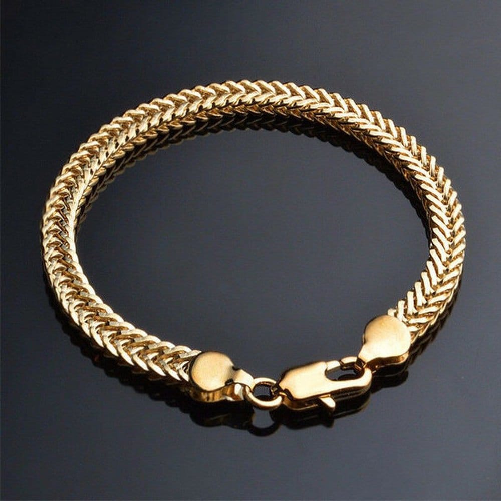 18K 21cm Bracelet Gold Gp Gold Gold Chain Boyfriend Men's Unique Gold Chain Chain Bracelet