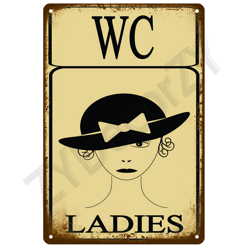 Retro Wall Art Mural Outdoor House Bathroom Home Room Decorations Decor Vintage Metal Signs Plates Tin Sign Posters Man Cave Bar