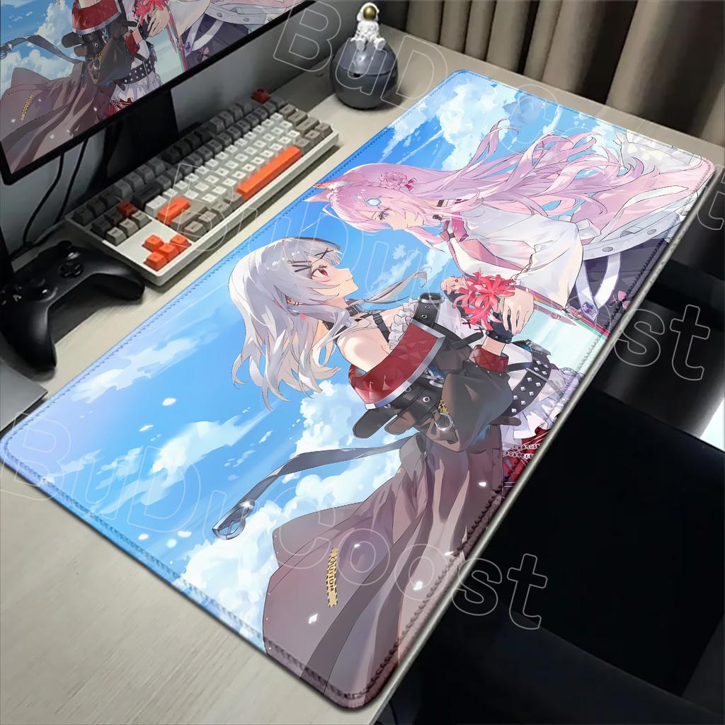 Cute Pink Anime Girl Hakui Koyori Mouse Pad Kawaii Hololive Large Table Mat Laptop Keyboard Pad XXL Mousepad PC Gamer Carpet Mat