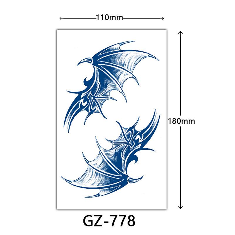 Tattoo-Aufkleber mit Fruchtsaft, Tattoo-Aufkleber mit Kräutern, semi-permanente Tattoo-Aufkleber mit englischen Buchstaben