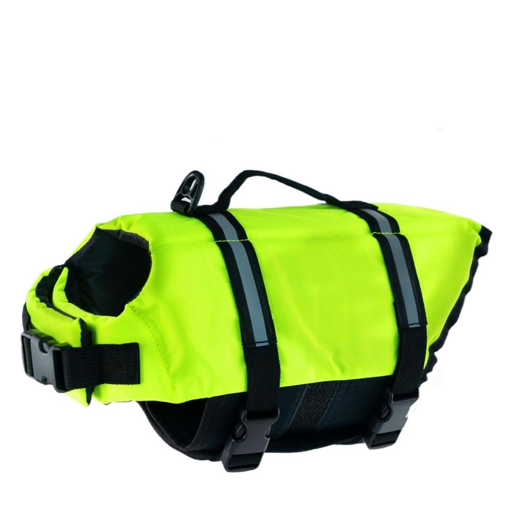 Спасательный жилет для собак, спасательный жилет, защитный купальник со светоотражающими полосами/регулируемым ремнем для собак XS зелёный