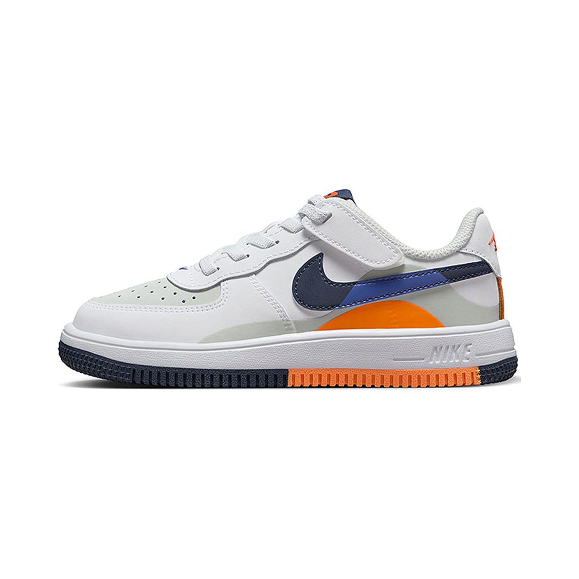

Nike Force 1 Low EasyOn LV8 2 PS Upside Down Kids Sneakers White Light-Silver Astronomy-Blue FN0410-002 27
