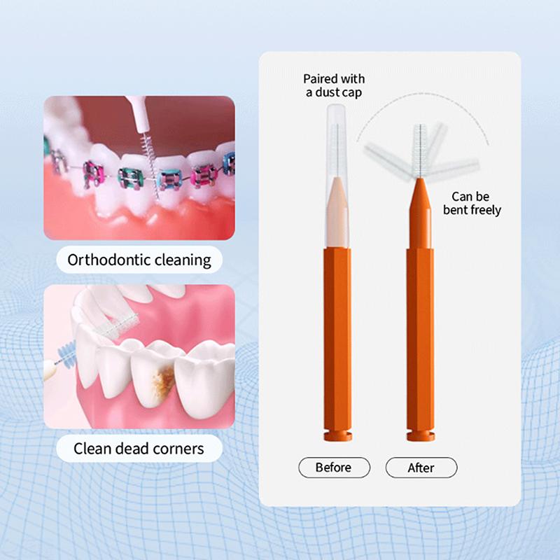 10 Stück Einweg Gerader Form Interdentalbürsten Tiefenreinigung Detail Lückenbürsten Mehrfarbig Zahnstocher Mundhygiene
