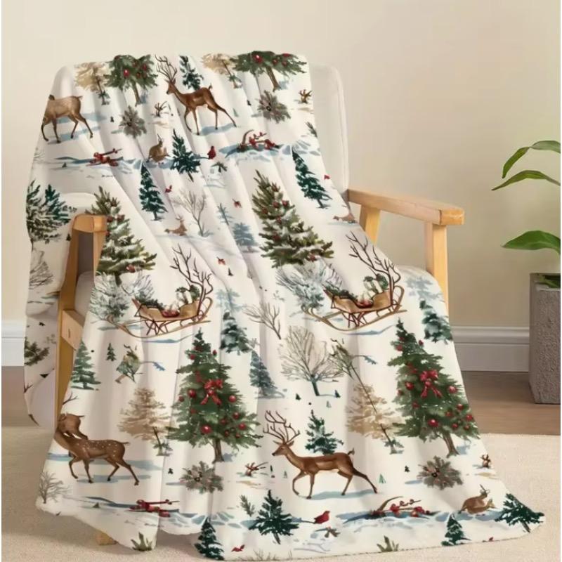 Weihnachts-Flaneldecke geeignet für Bett, Sofa, Büro, Camping, Reisen, Zuhause, Nickerchen-Decke und Küchendekoration