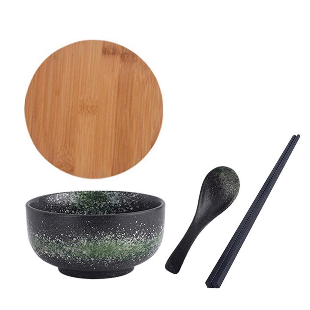 Ceramic Ramen Bowl Set Reusable Kitchen Bowl Japanese-Style Large Bowl Salad Bowl Cereal Bowl Picnic Bowl Instant Noodle Bowl for Soups Porridge
