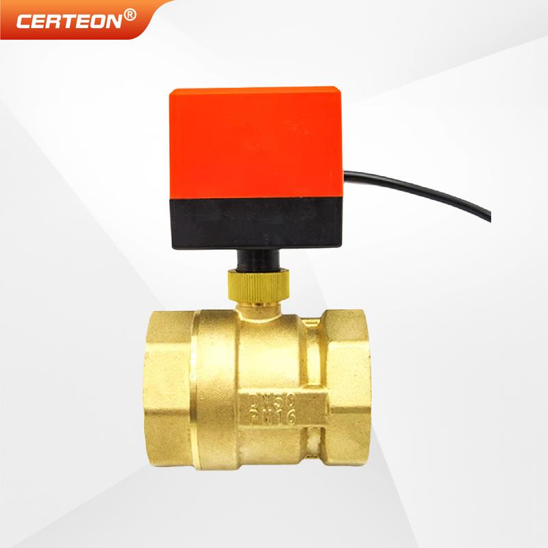 Motorisiertes Messing-Kugelhahn Elektrisch 2-Wege/3-Wege DN15-DN20 12V 24V 220V HLK Lüfterkonvektor Solar PTFE IP65 Stellantrieb