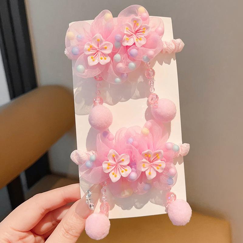 2025 New Kids Flower Hair Ties: Princess-style 3D Hair Bows, High Elasticity & Non-damaging Hair Accessories for Girls