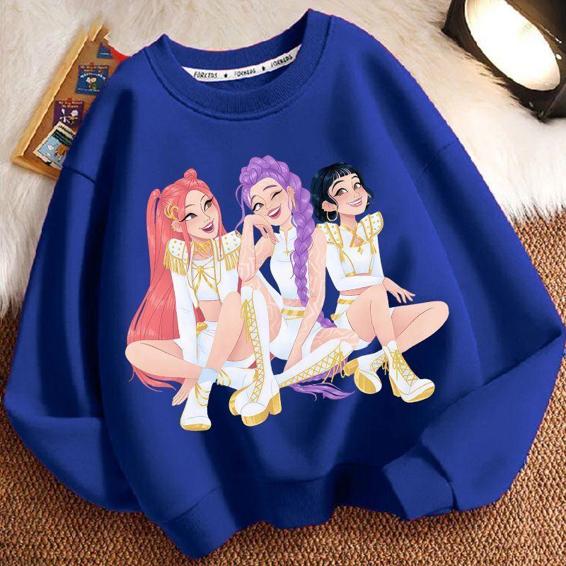 Children's Witch Hunt Team Round-neck Hoodies for Autumn and Winter, Long-sleeved Casual Hoodies for Boys and Girls