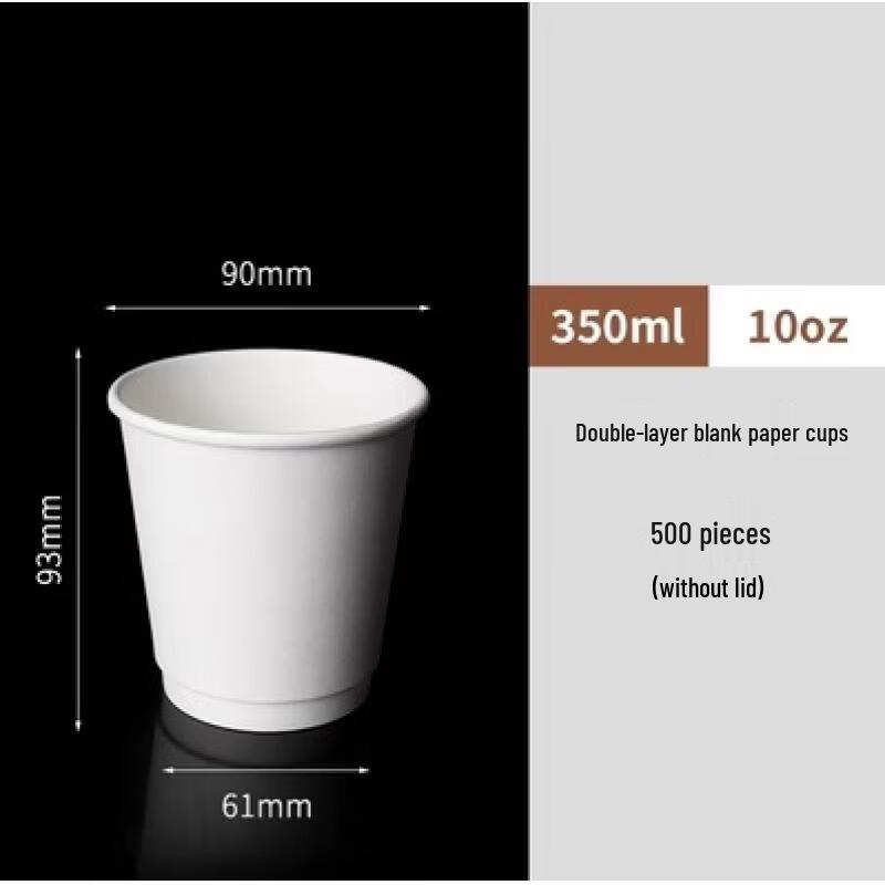 Xihé 10oz Double-Layer Disposable Paper Cups with Lids