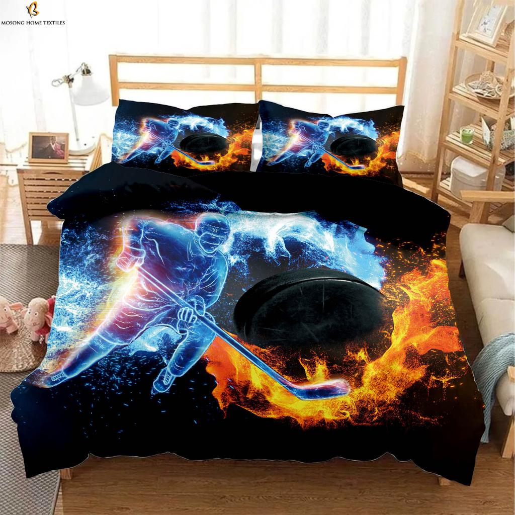 Water and Fire Tai Chi Printed Quilt Cover Bedding Textile Quilt Cover Pillowcase Three-piece Set Machine Washable