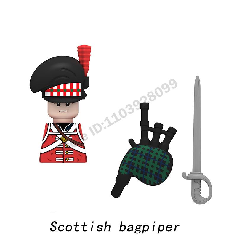 Middle Ages Military Napoleonic Wars Figures Building Block British French Prussia Infantry Knight General Duke Characters Brick