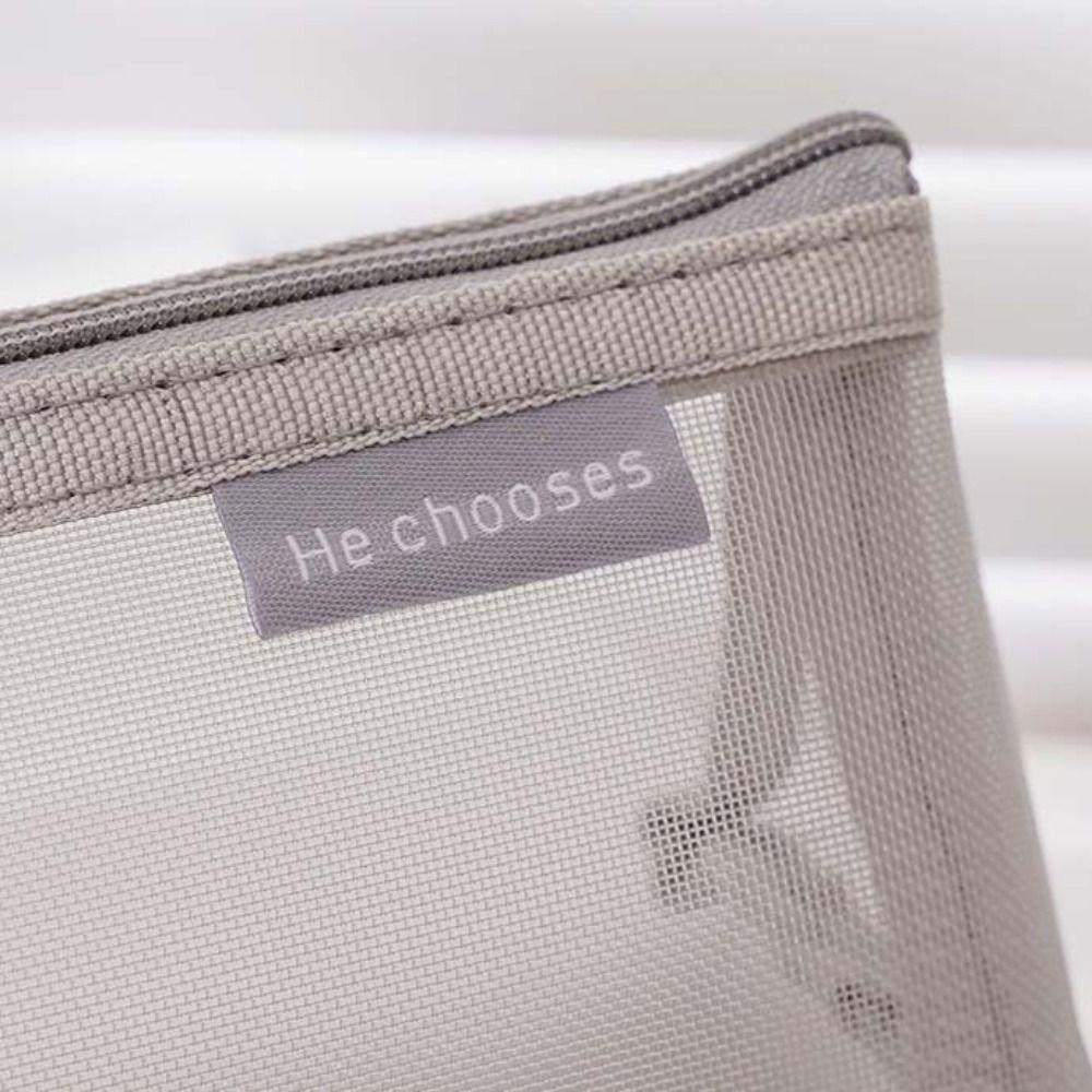 Triangle Mesh Pencil Case Retro Color Zipper Stationery Bag Fashion Transparent Bills Bag  Outdoor
