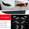 For Tesla Model 3 Y S X TPU Blackened Headlight Taillight Foglight Protective Film Headlight Tail Lamp Color Changing Films