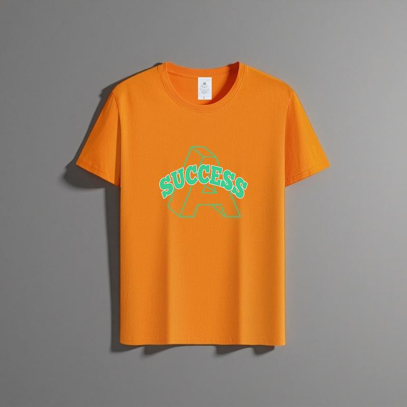 Summer New Unisex Versatile Pure Cotton T-shirt Fashionable Casual Round Neck Top Breathable Loose Fit Print Short Sleeved Shirt