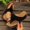 2025 Foreign Trade Summer New Women's Toe Platform Slippers Large Size Toe Platform Beach Shoes