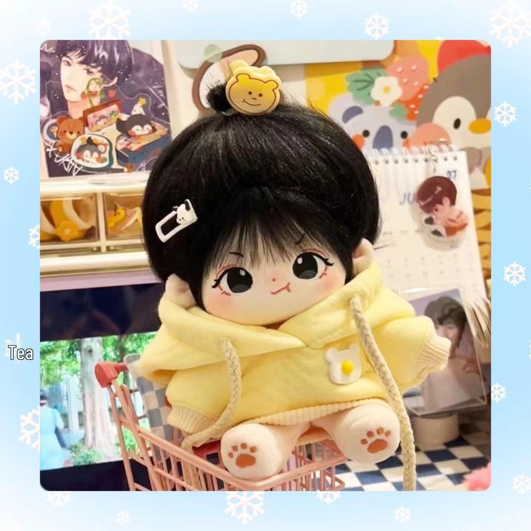 

20 см Кукла из хлопка с вьющимися волосами, плюшевая игрушка - сменная одежда, подарок для девочек 20cm with Skeleton Installed