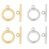 4pcs/lot Stainless Steel IQ Clasp Round Toggle Clasps Gold Silver Color Toggle Connectors for DIY Jewelry Making Necklaces Craft