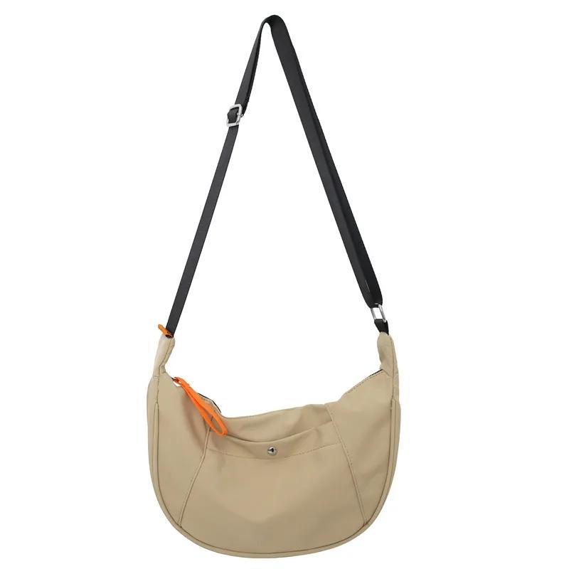 

Сумка через плечо из нейлона на молнии для женщин с внутренним отделением, прочная, мягкая, молодежная, высокого качества