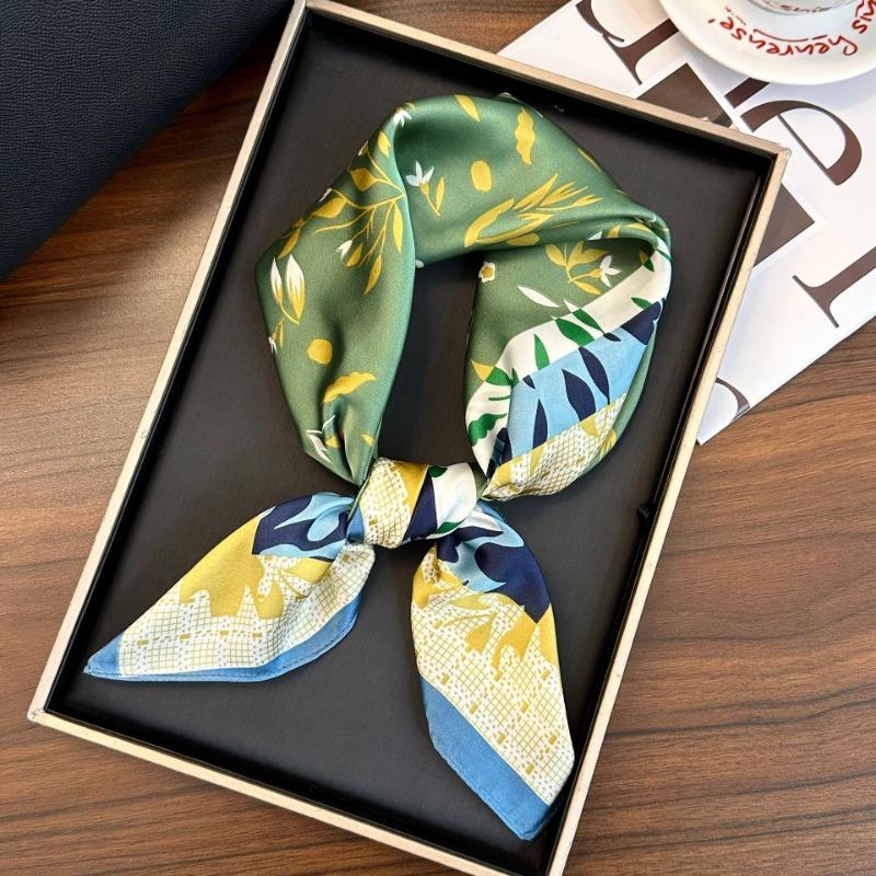 Polka Dot Silk Scarf Square Scarf High-end New Versatile Decorative Scarf Scarf Scarf Neck Cashew Flower Scarf Shawl Can Be Used As a Tube Top