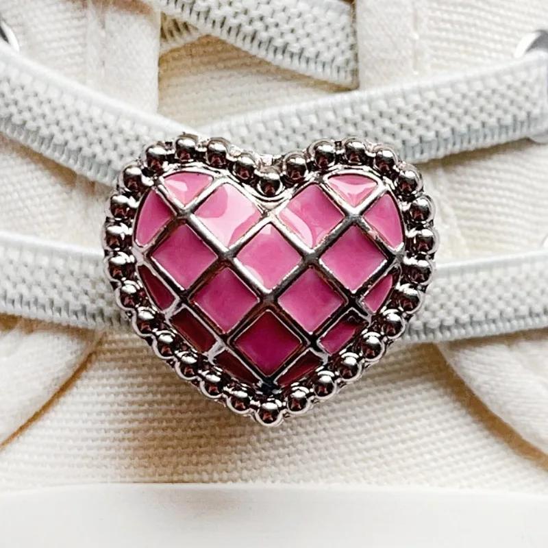 1Pcs Pink Shoelace Charm Buckle for Girls DIY Fashion Sneaker Accessories Shoe Laces Charms Decorations