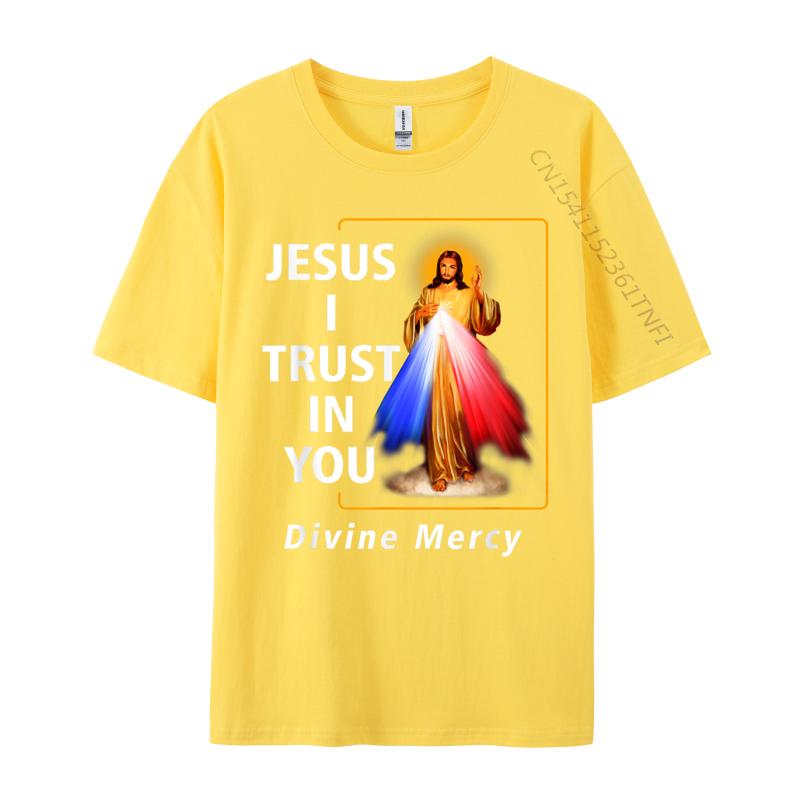 Jesus I Trust In You Divine Mercy Catholic Christian Casual Design Tops Shirt For Unisex Hot Sale Cotton T Shirts Gift Tops T Shirt