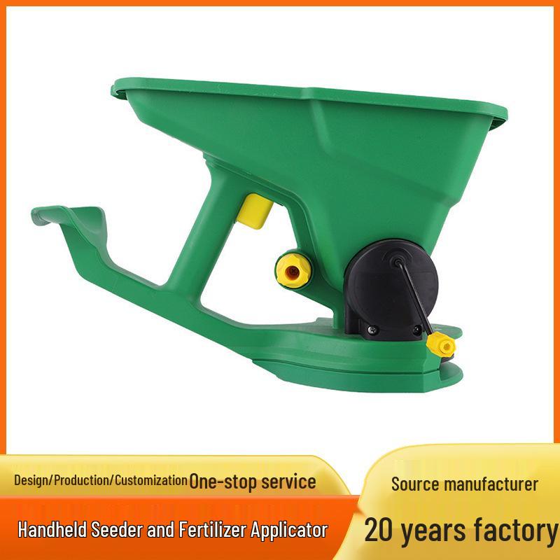 Portable Hand-Cranked Seed and Fertilizer Spreader for Gardening and Lawn Care