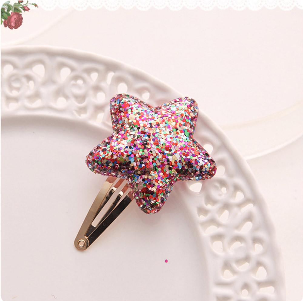 Baby Kids Girls Children Shiny Princess Sequins Star Heart Butterfly Hair Clip