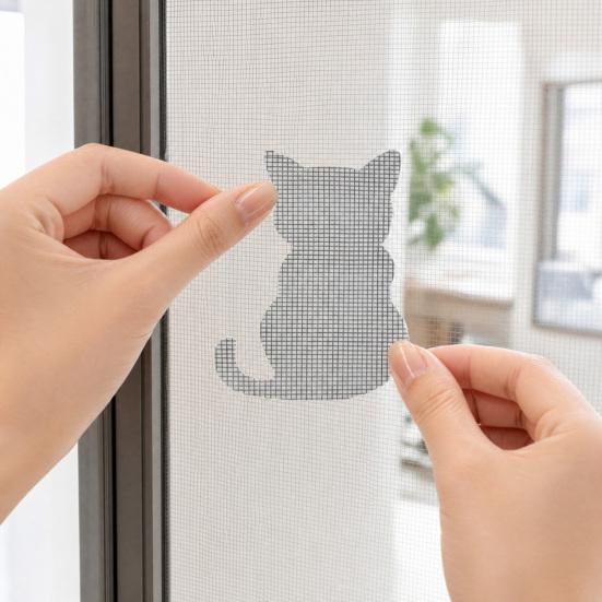 10 Pezzi Toppe Decorative per Riparazione Zanzariere, Toppe Autoadesive in Rete Animale per Riparazione, Copri Fori Impermeabili a Lunga Durata per Zanzariere di Finestre e Porte