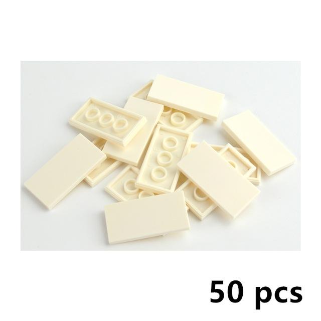 

50-100Pcs Flat Tile 2x2 2x4 DIY Enlighten Plastic Smooth Building Block BricksCompatible All Brands Assembles Particles