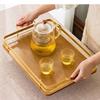 Simple Rectangular Bamboo Cutlery Food Storage Trays Decorative Home Kitchen Organizer Metal Bracket Accessories