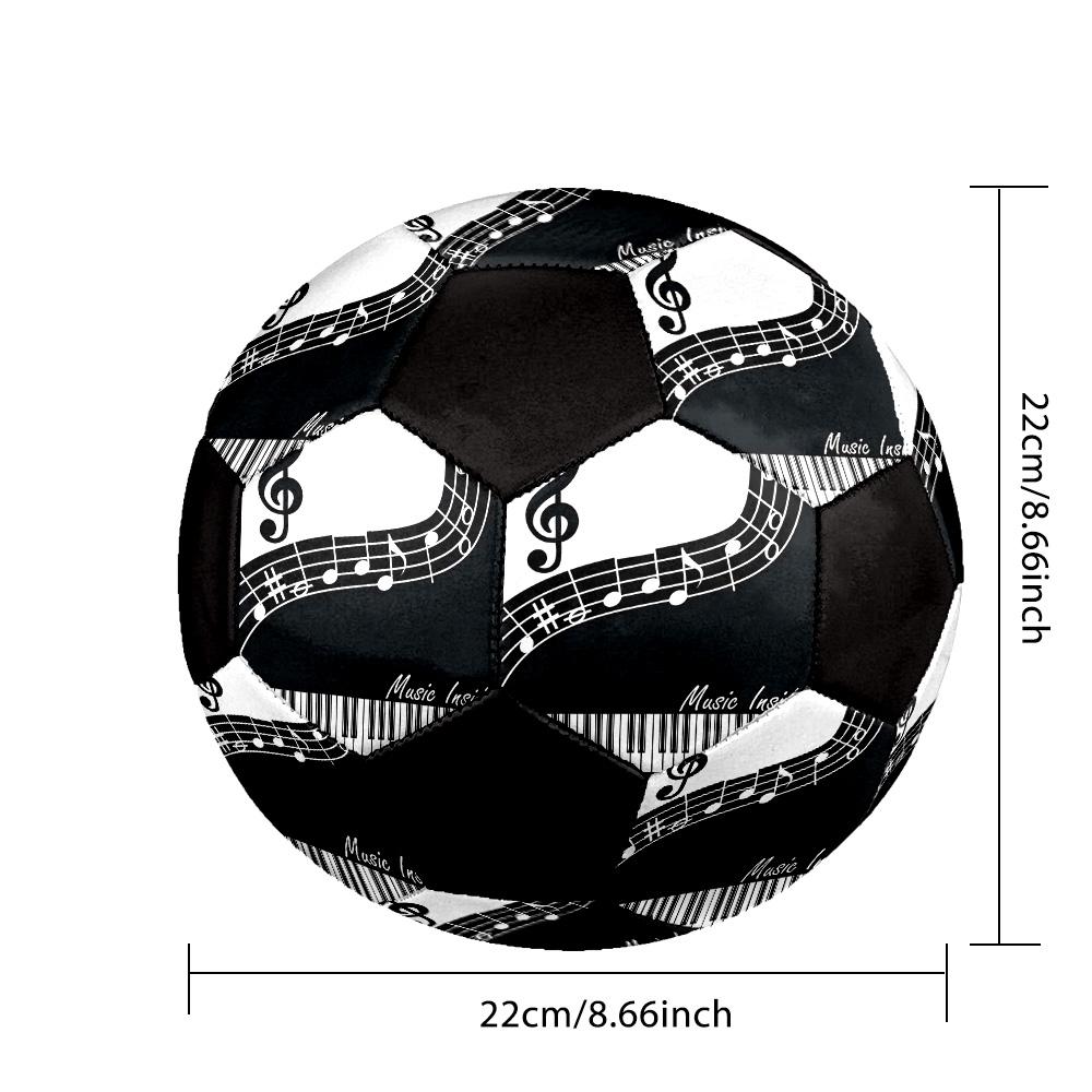Music Note Indoor Soccer Ball Colorful All Ages Size 5 Machine Stitched PVC Competition Ready Durable High-Bounce