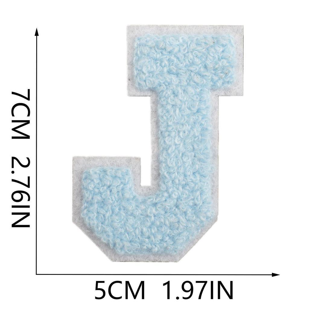 Roaring Sky 7cm Light Blue Chenille Embroidery Patch for Bags and Decor