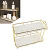 Badezimmer-Aufbewahrungsregal Gold Weiß 2 Etagen Make-up-Regal Humanisierte Struktur Anti-Rutsch-Arbeitsplatte