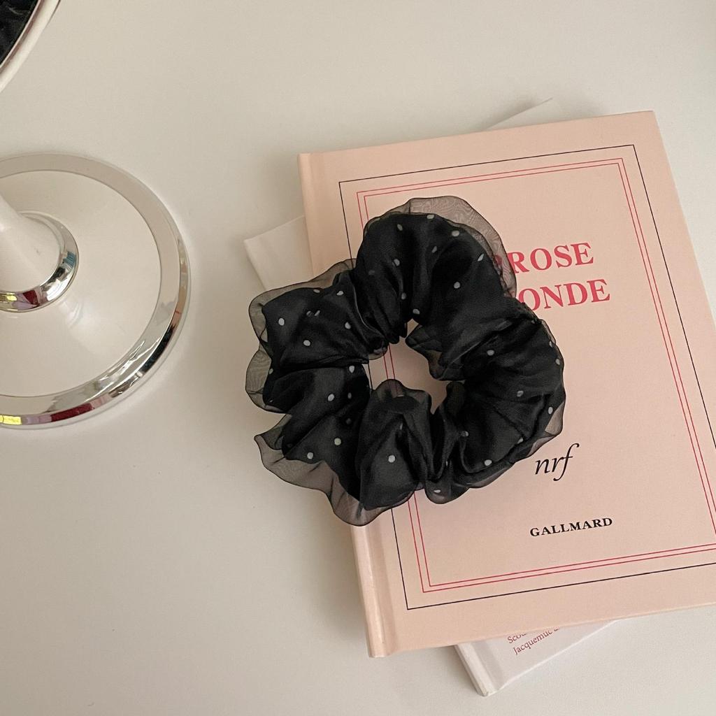 Sweet Korean Style Floral Mesh Hair Tie with Large Intestine Design - School Style Rubber Band E18