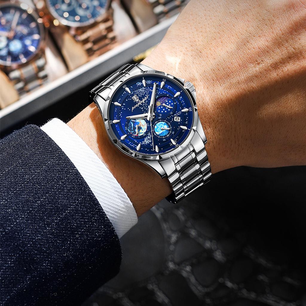 POEDAGAR New TOP Brand Luxury Men's Watch with Box Multifunctional Luminous Waterproof Men's Quartz Watches