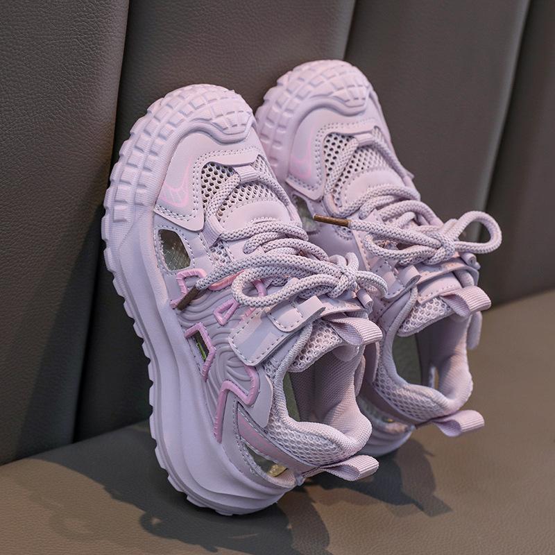 Kids Breathable Mesh Hollow Out Anti Slip Outdoor Sport Sneakers 26 фиолетовый