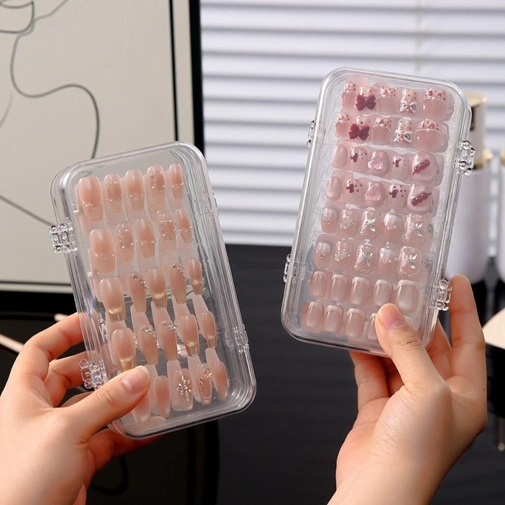 Foldable Artificial Nail Display Organizer Transparent Nail Tips Display Holder  Travel