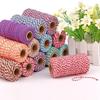 100Meter/Roll Two Colors Cotton Cord Baker Twine Colorful Cotton Crafts Twine Macrame Cord String Bandage Label Rope