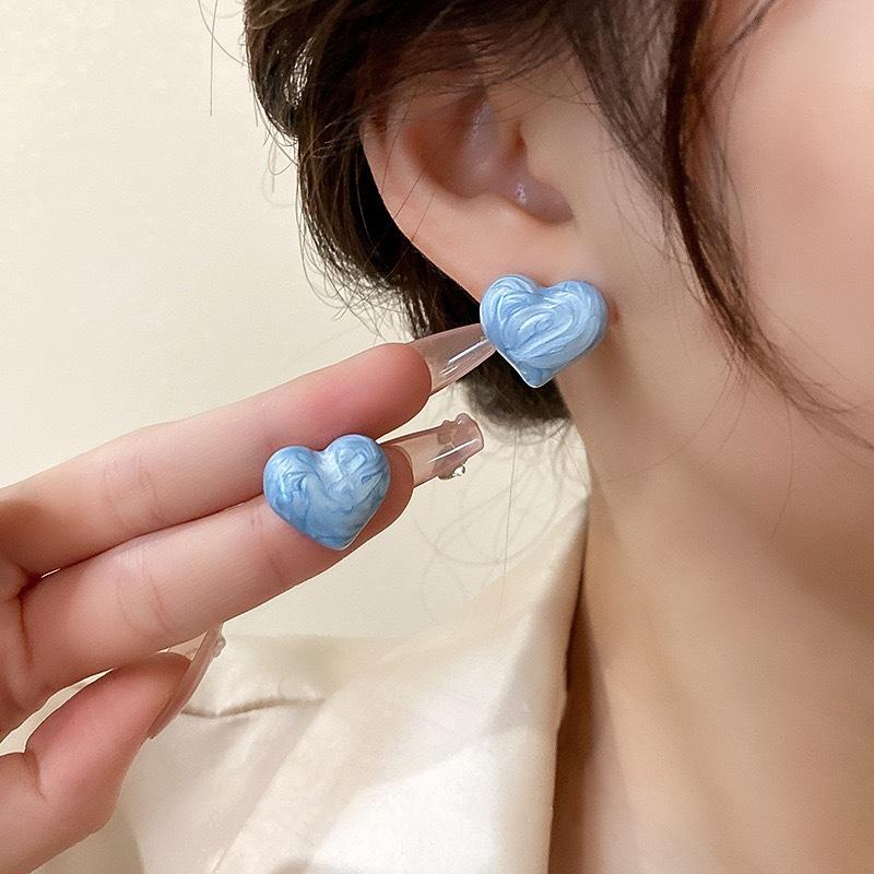 

Premium Design Niche Temperament Stud Earrings Women s Blue Earrings 925 Silver Exquisite Light Luxury Versatile Earrings