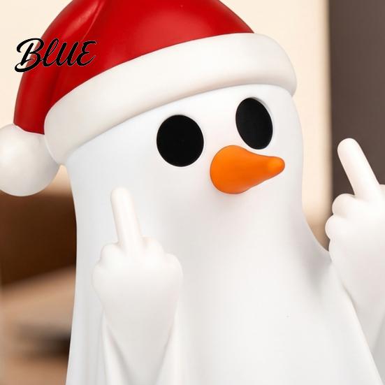 Adorno de Fantasma Lindo Portalápices de Navidad con Gorro de Santa Organizador Divertido de Escritorio Accesorio de Foto Espeluznante para Fiestas Estatua de Halloween para Mesa Decoración para el Hogar