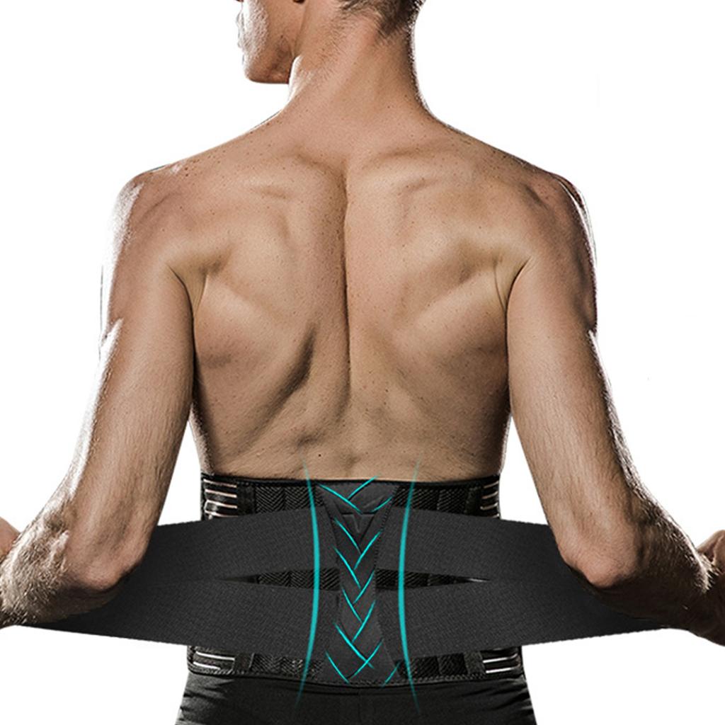 Gym Belt V Shaped Spine Support Squat Belts with 5 Steel Plates 2 Springs Side Waist Breathable Bodybuilding Belt L