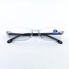 Men Cut Edge Presbyopic Glasses Rimless Transparent Anti Blue Plus Reading Glasses Men's Anti Fatigue Presbyopia Clear Glasses