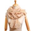 Women Pleated Scarf Thickened Weave Autumn Winter Scarf Solid Color Breathable Shawl Headscarf Outfit Accessories