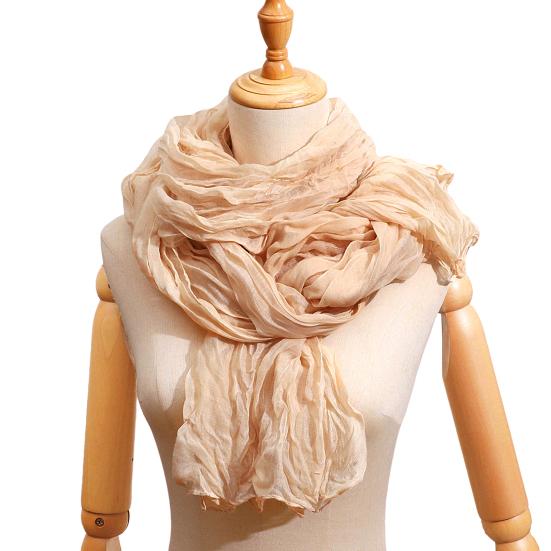 Women Pleated Scarf Thickened Weave Autumn Winter Scarf Solid Color Breathable Shawl Headscarf Outfit Accessories